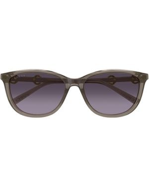 Gucci Eyewear Oval Frame Sunglasses - Multicolor