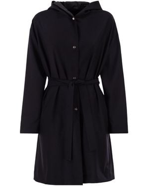 Herno Reversible Belted Hooded Coat - Black
