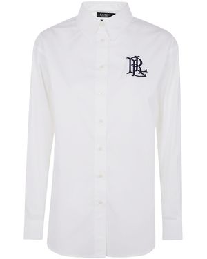 Ralph Lauren Lauren Logo Embroidered Curved Hem Shirt - White