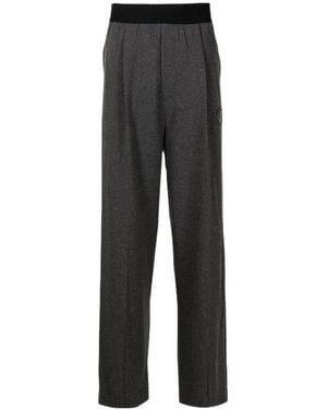 we11done Logo-Patch Wide Pants - Gray