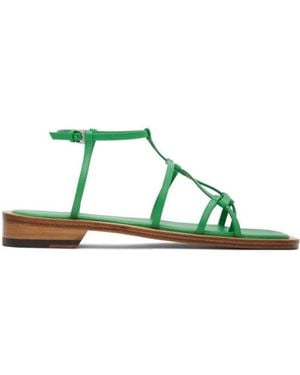 Low Classic Open-Toe Heeled Sandals - Green