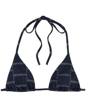 Matteau The String Printed Recycled Triangle Bikini Top - Blue