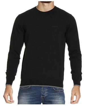 Armani Jeans Round-Necked Logo Pullover - Black