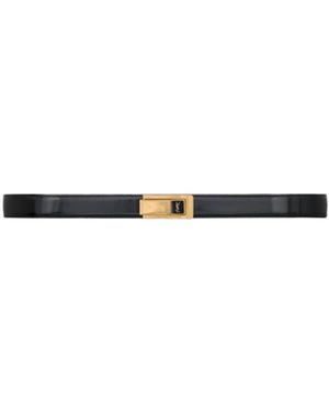 Saint Laurent Charniere Buckle Belt - White