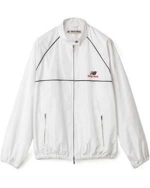Miu Miu Technical Poplin Blouson Jacket - White