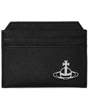 Vivienne Westwood Textured Leather Milano Orb Card Holder - Black