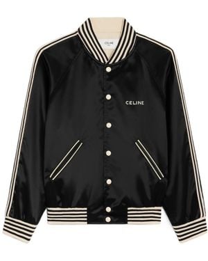 Celine Embroidered Teddy Jacket - Black