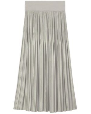 JOSEPH Rabat Pleated Satin Skirt - Grey