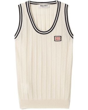 Miu Miu Cashmere Top - Natural