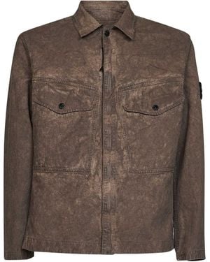 Stone Island Long-Sleeve Shirt Jacket - Brown