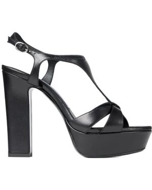 Jimmy Choo Kesia 120 Leather Platform Sandals - Black
