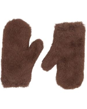 Max Mara Teddy-Textured Gloves - Brown