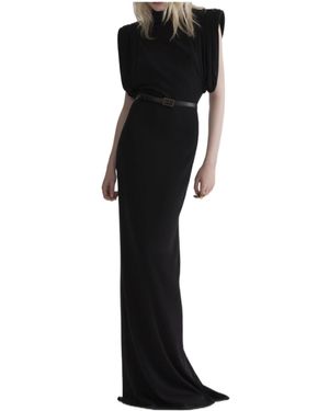 Mugler ミュグレーのドレープノースリーブガウン - Black