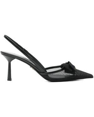 Prada Pointed Toe High Heel Sandals - Black