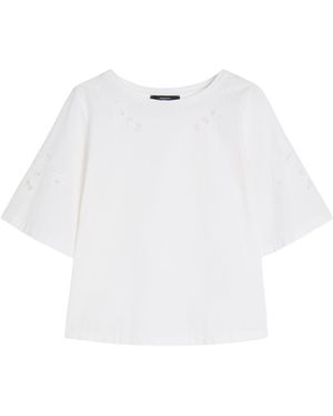 Weekend by Maxmara Cotton Broderie Anglaise T-Shirt - White