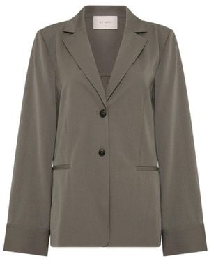 St. Agni Panelled Wool-Blend Twill Blazer - Green