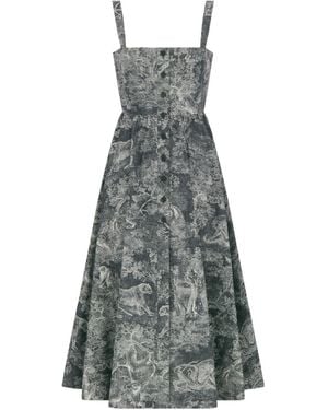 Dior Iviera Mid-Length Flared Dress - Grey