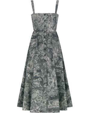 Dior Iviera Mid-Length Flared Dress - Gray
