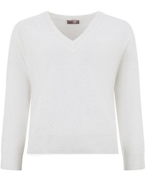 Herno Long-Sleeve V-Neck Pullover - White