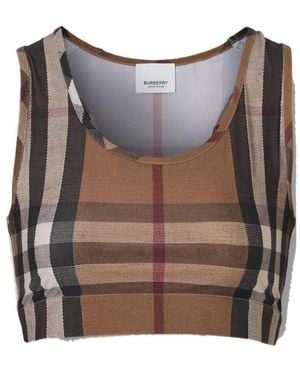Burberry Vintage Check Sports Bra - Brown