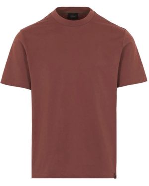 Brioni Bordeaux Gassed Cotton T-Shirt - Red