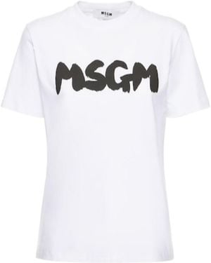 MSGM Item O-Neck Short-Sleeved T-Shirt - White