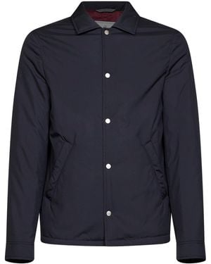Brunello Cucinelli Long-Sleeved Padded Jacket - Blue