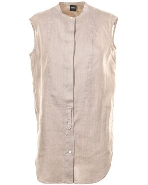 Aspesi Buttoned-Up Sleeveless Top - Natural