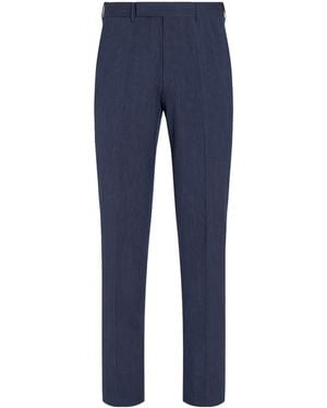 ZEGNA Trofeo Seersucker Trousers - Blue