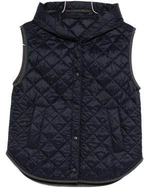 Brunello Cucinelli Quilted Nylon Down Vest - Blue