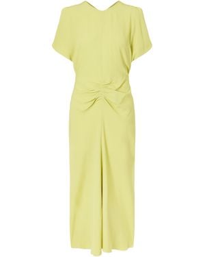 Victoria Beckham Midi Dress With Round Neck - Yellow
