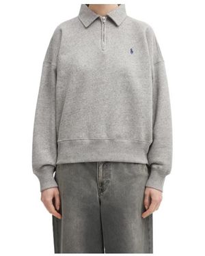 Polo Ralph Lauren Logo Contrast Sweatshirt - Grey