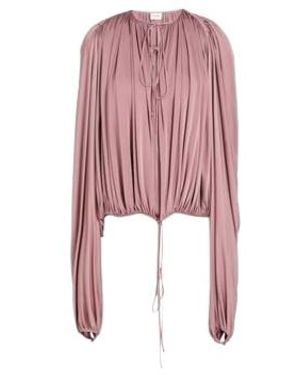 Saint Laurent Solid-Color Long-Sleeved Top - Pink
