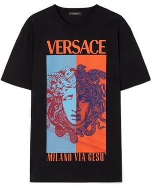 Versace Medusa-Print T-Shirt - Black