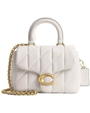 COACH Tabby Top Handle Bag With Quilting - White