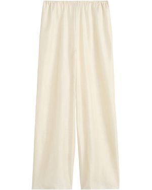 TOTEME Totême Monogram Satin Pyjama Bottoms - White