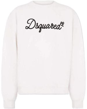 DSquared² Signature Relax Fit Crewneck Sweatshirt - White