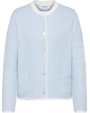 Thom Browne Honeycomb-Knit Jacket - Blue
