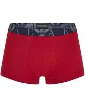 Emporio Armani 3-Pack Logo Trunks - Red