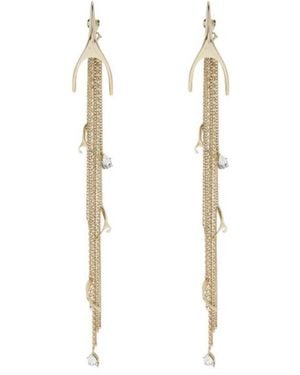 McQueen Chain Pendant Earrings - White