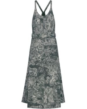 Dior Iviera Mid-Length Belted Dress - Grey