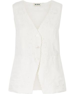 RIXO London Sleeveless Top - White