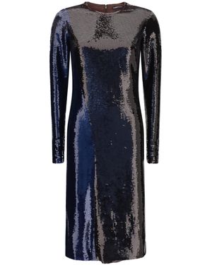Tom Ford Two-Tone Sequin Midi Dress - Blue