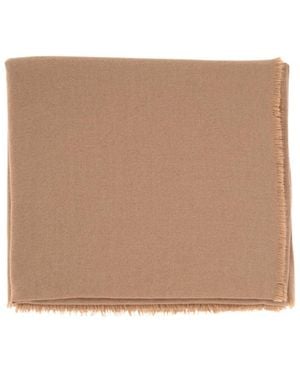 Destin Raw-Edged Rectangular Scarf - Natural