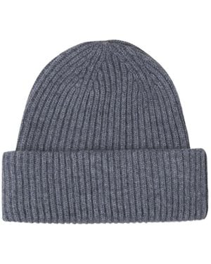 Fedeli Cashmere Knitted Hat - Blue