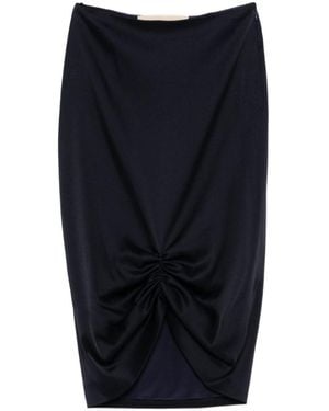 Valentino Ruched Pencil Skirt - Blue