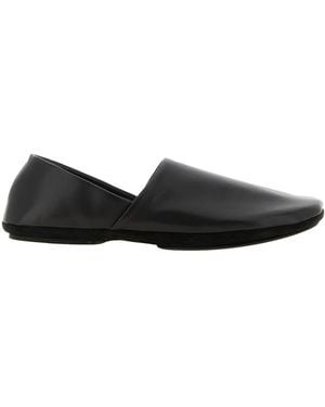 Lemaire Round Toe Slip-On Loafers - Black