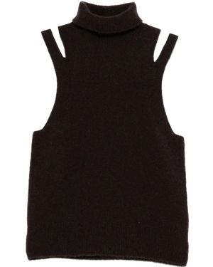 Roberto Collina Cut-Out Detailing Roll-Neck Top - Black