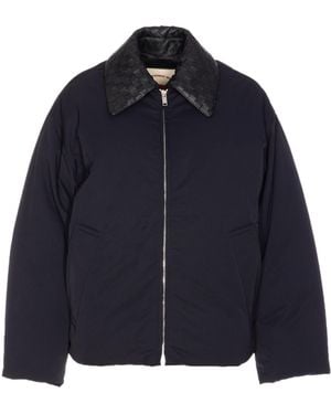 Bottega Veneta Long-Sleeved Down Jacket - Blue