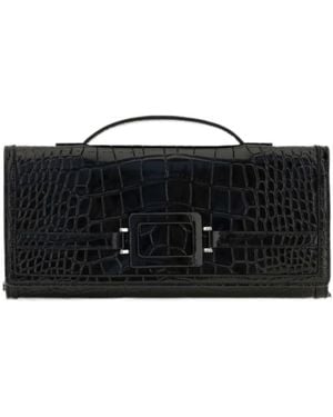 Roger Vivier Belle Vivier Top Handle Clutch Bag - Black